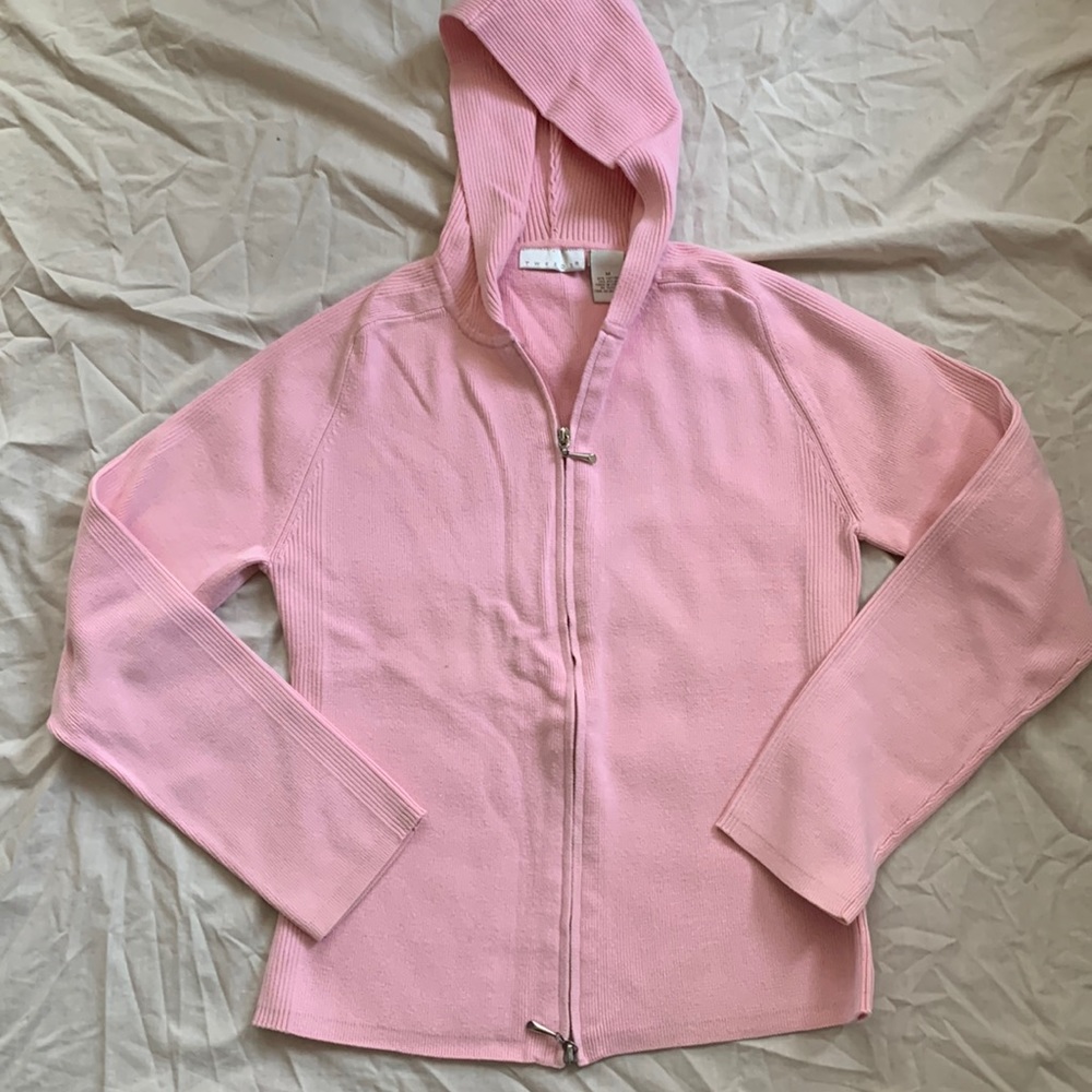 Tweeds zip up ribbed cotton sweater hoodie